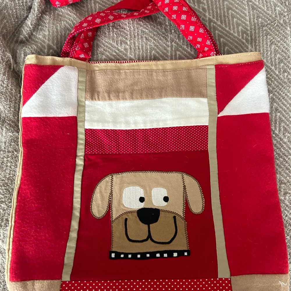 Tote Bag With Dog Picture, Book Bag